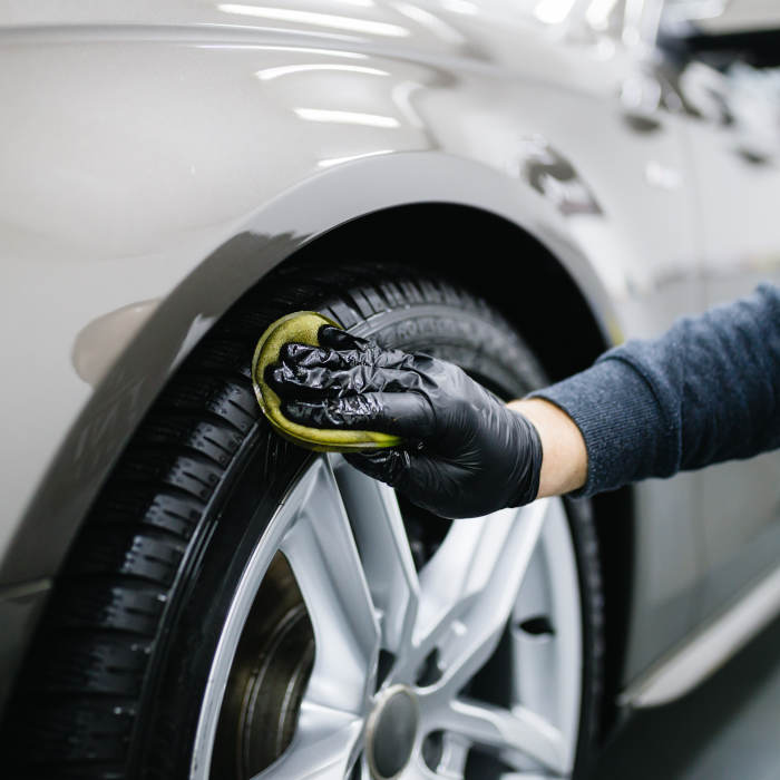 asphalt being removed from a car