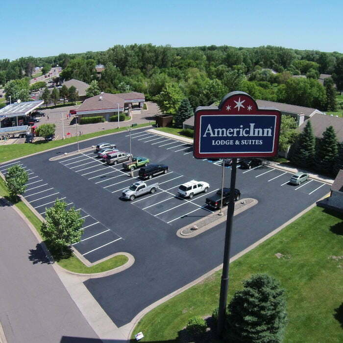 aerial view of parking lot