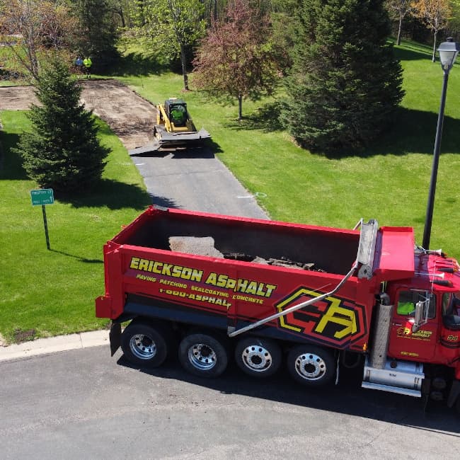 asphalt-driveway being removed