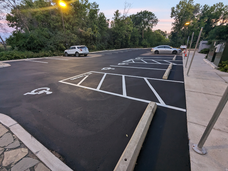 ADA parking stalls in a parking lot. 