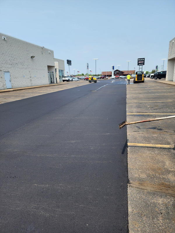 Drive lane at Millers Auto. New paving