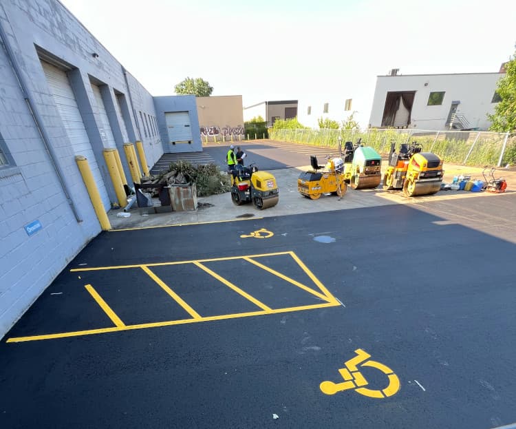 Final look at the new parking lot at the Brede Center