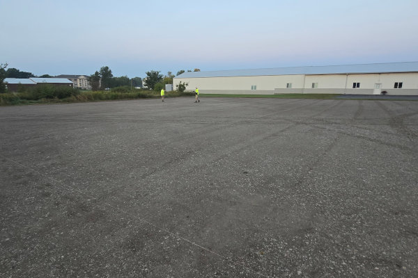 Base installed and compacted on parking lot