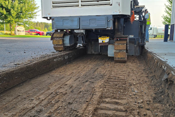10" of asphalt and base being milled