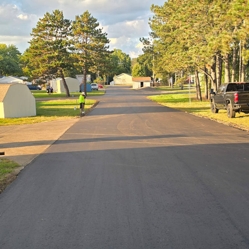 Isanti Estates roadway repaved and ready for use. 