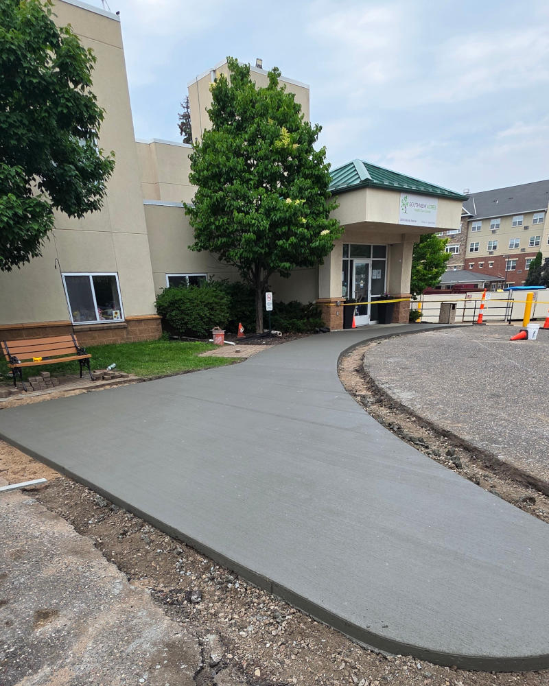 new concrete entrance