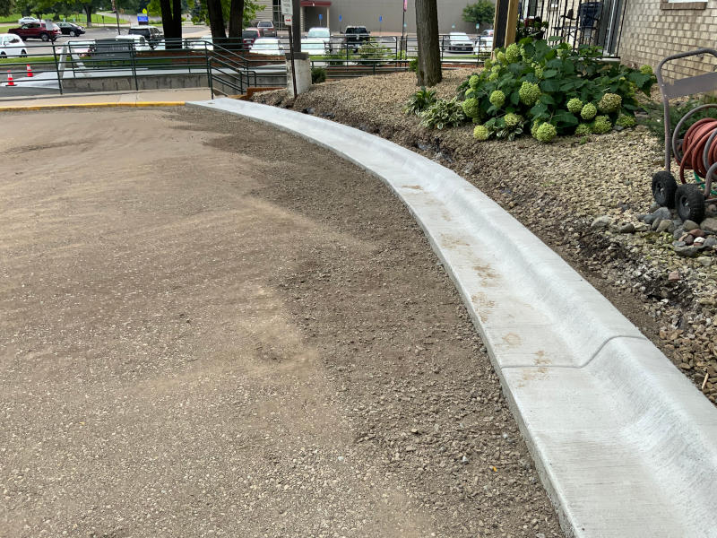 new concrete curbs installed