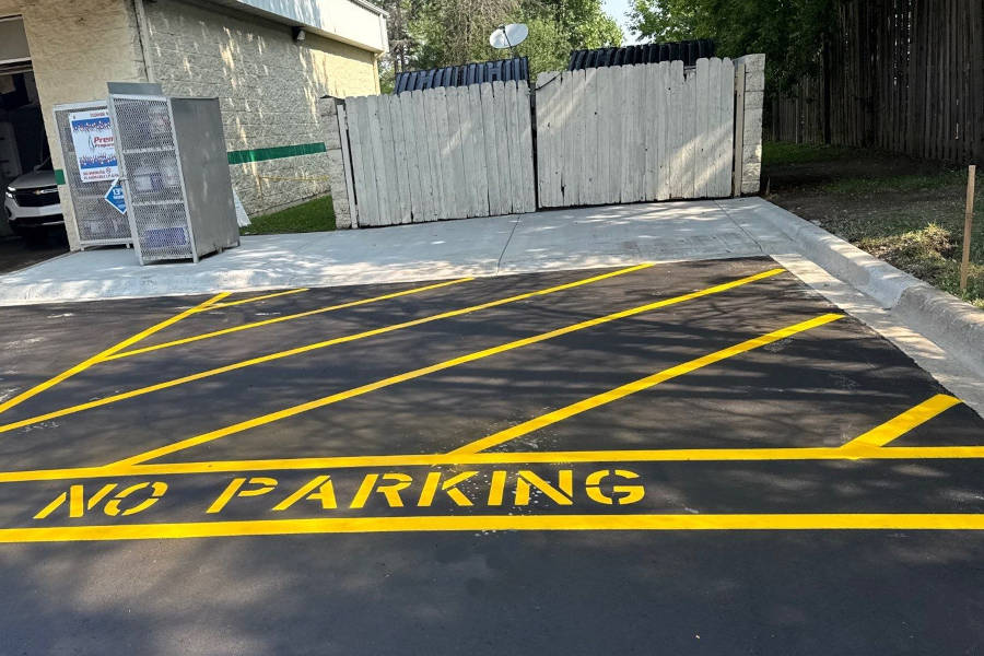 New concrete trash pad