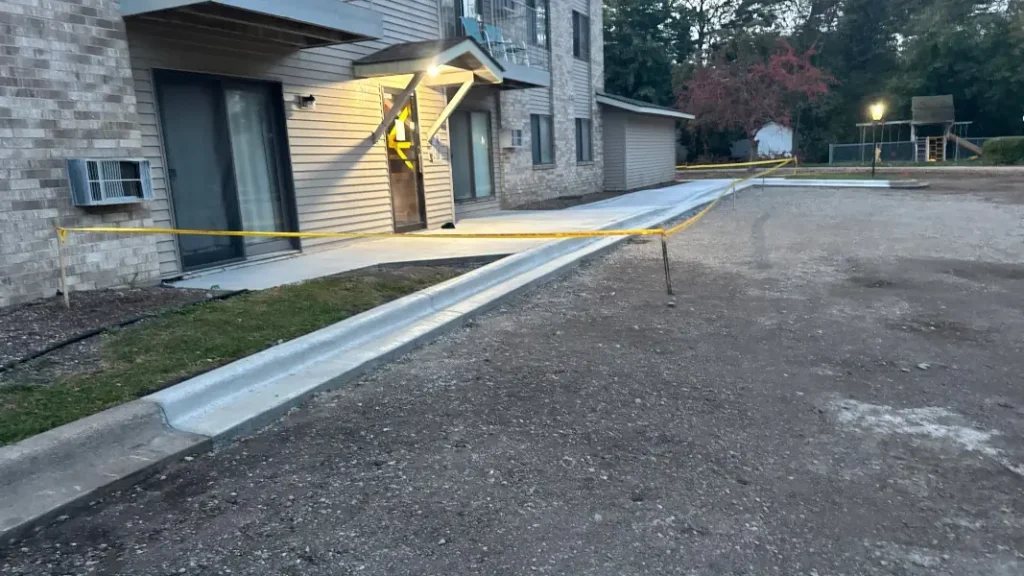 concrete curbs installed